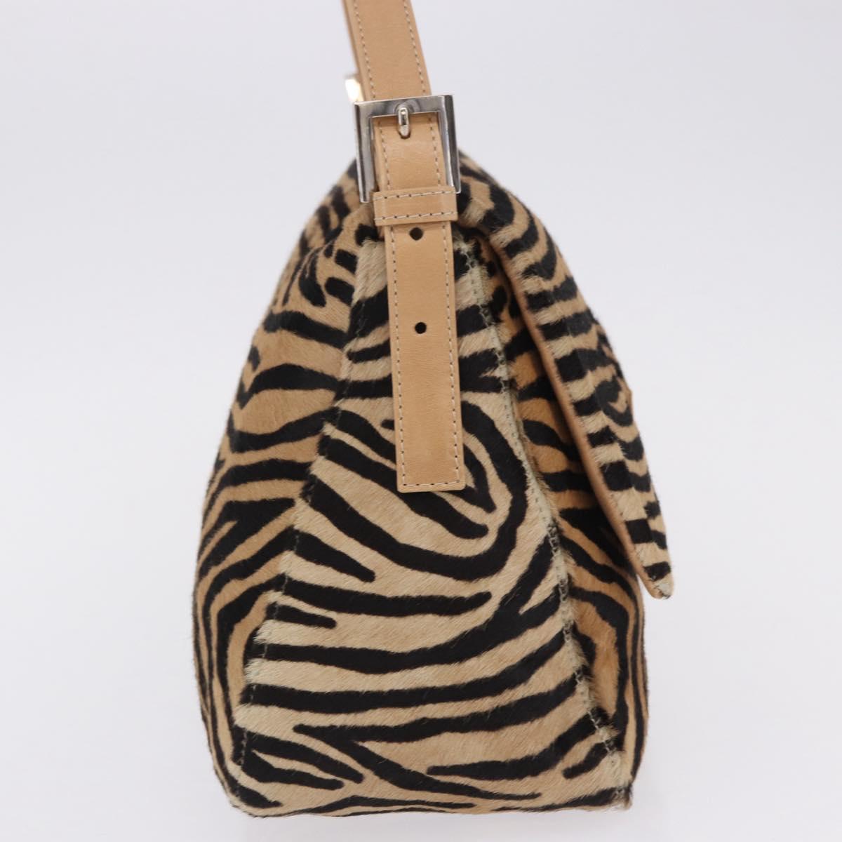 FENDI Animal Pattern Mamma Baguette Bag Harako Leather Brown Auth yk20722SAM