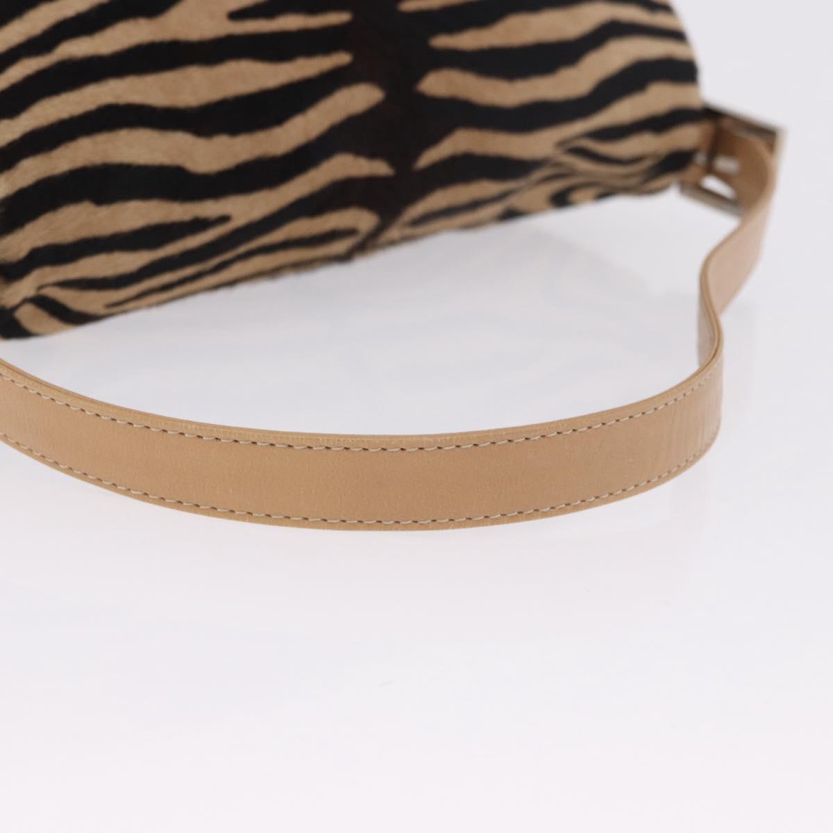 FENDI Animal Pattern Mamma Baguette Bag Harako Leather Brown Auth yk20722SAM