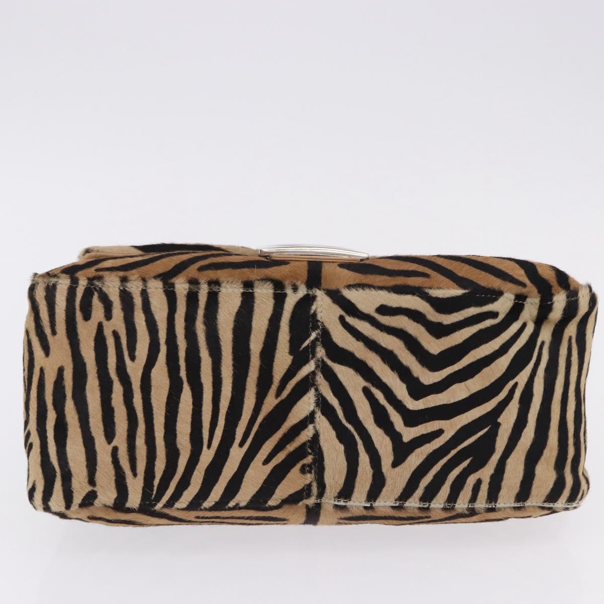 FENDI Animal Pattern Mamma Baguette Bag Harako Leather Brown Auth yk20722SAM