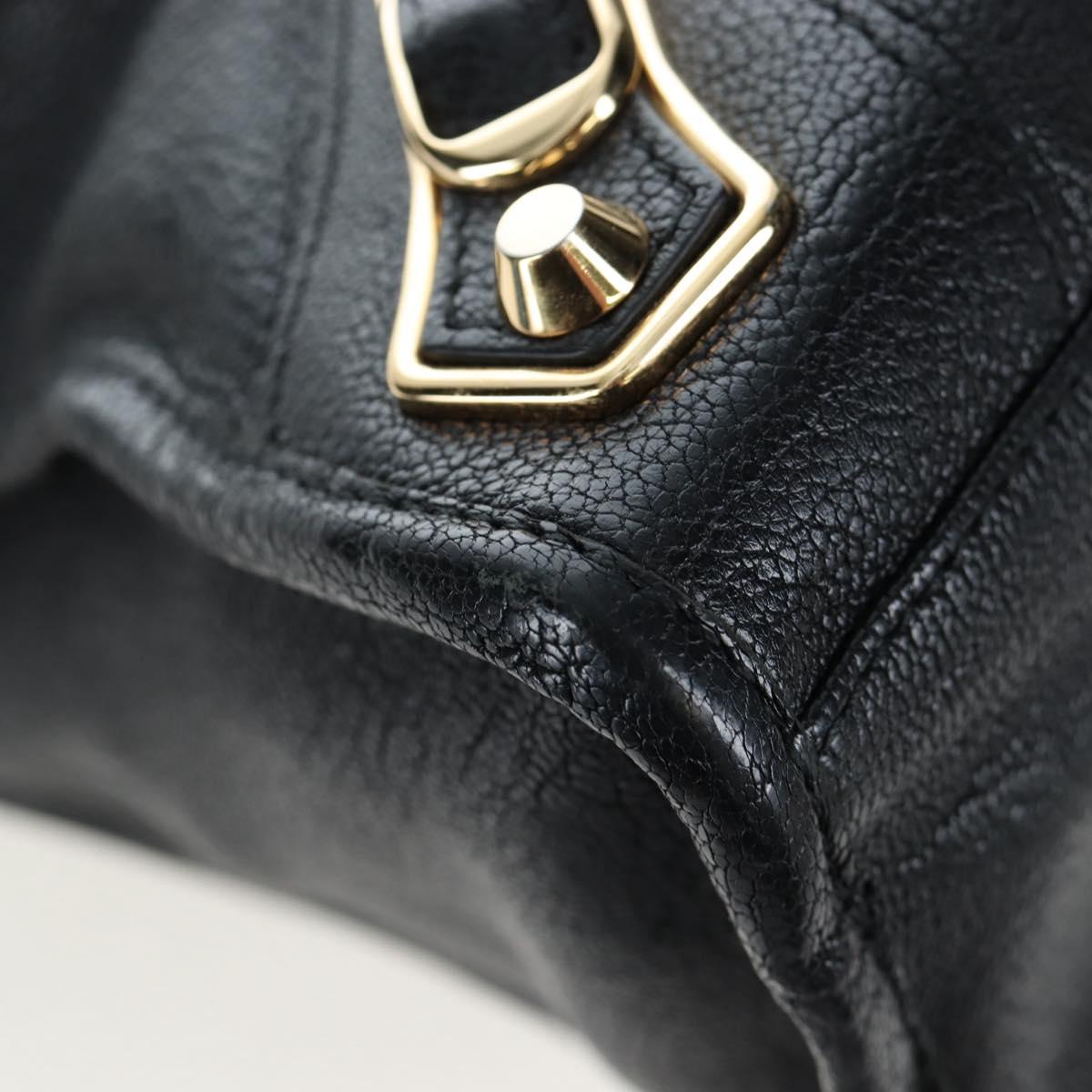 BALENCIAGA Classic Edge City Bag Leather 2way Black Gold 432831 Auth yk20725SAM