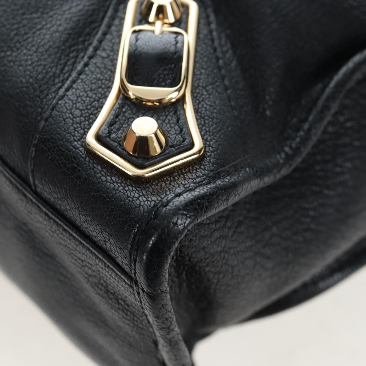 BALENCIAGA Classic Edge City Bag Leather 2way Black Gold 432831 Auth yk20725SAM