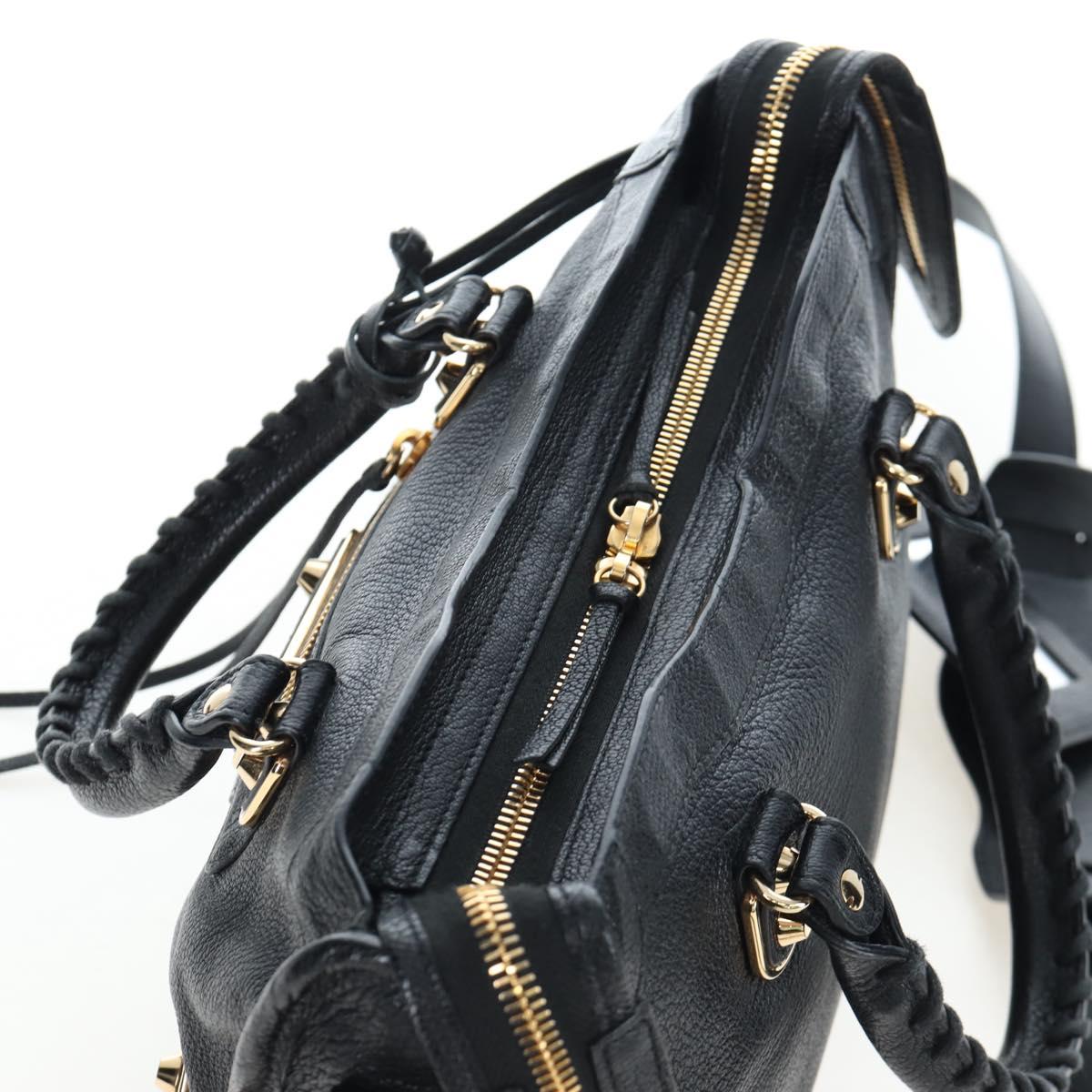 BALENCIAGA Classic Edge City Bag Leather 2way Black Gold 432831 Auth yk20725SAM