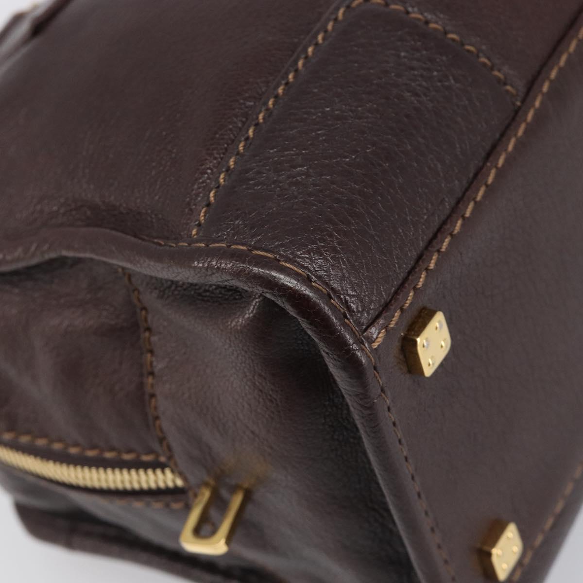 LOEWE Amazona 28 Hand Bag Leather Brown Gold Auth yk20728V