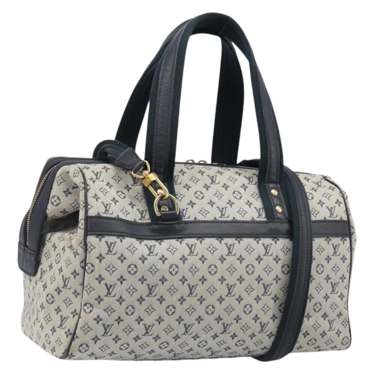 LOUIS VUITTON Monogram Mini Josephine GM Hand Bag Blue M92211 LV Auth yk20731