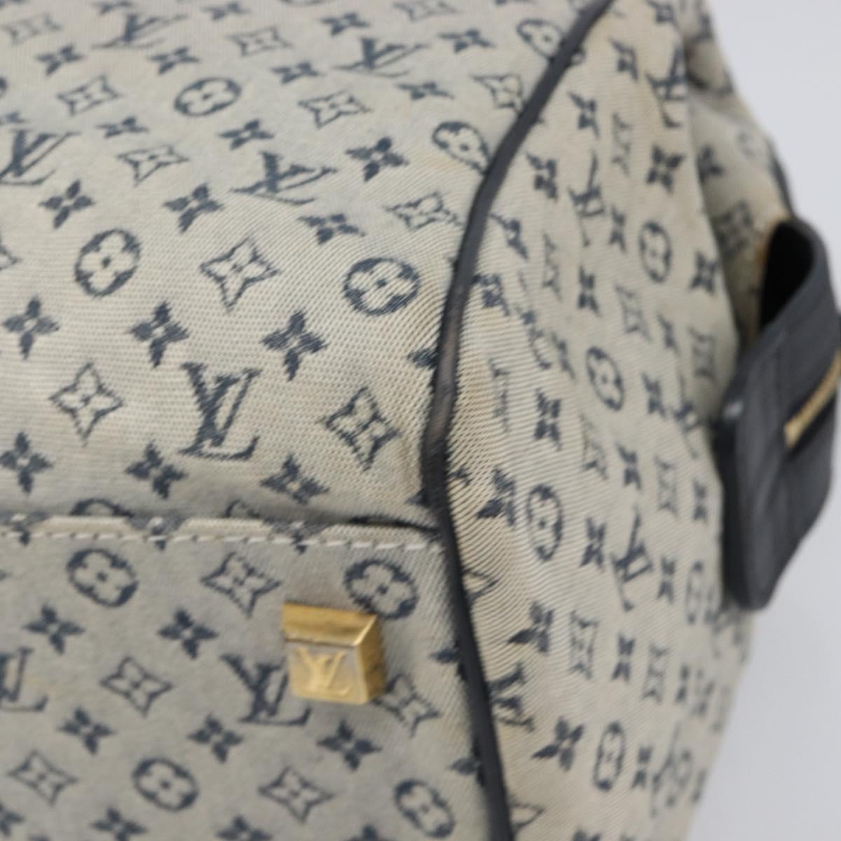 LOUIS VUITTON Monogram Mini Josephine GM Hand Bag Blue M92211 LV Auth yk20731