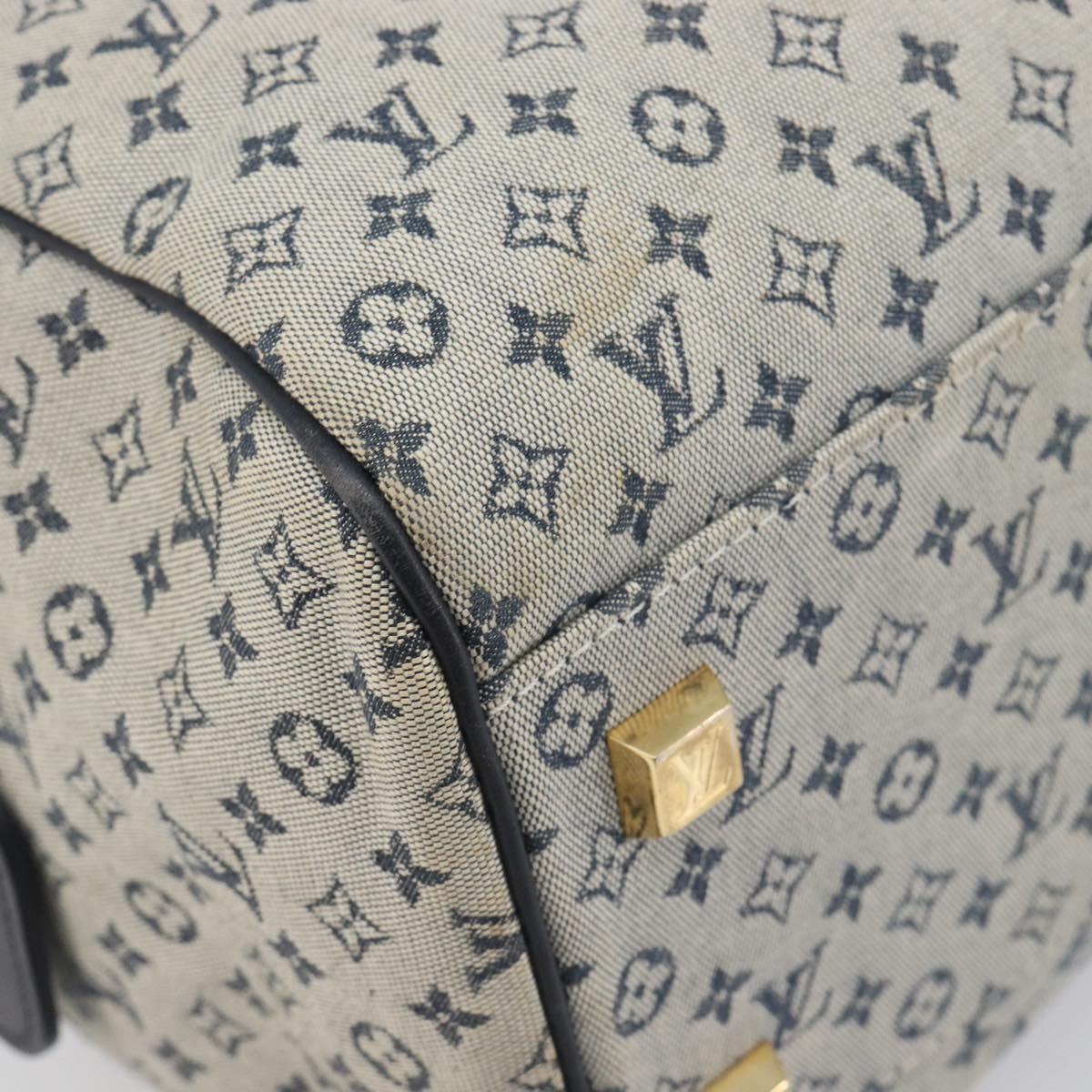 LOUIS VUITTON Monogram Mini Josephine GM Hand Bag Blue M92211 LV Auth yk20731