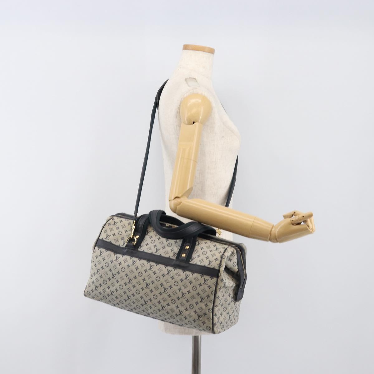 LOUIS VUITTON Monogram Mini Josephine GM Hand Bag Blue M92211 LV Auth yk20731