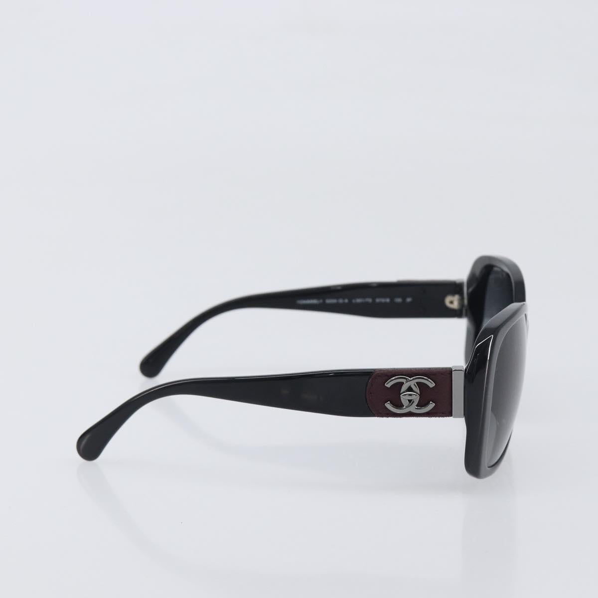 CHANEL Sunglasses metal Black CC Auth yk20732M