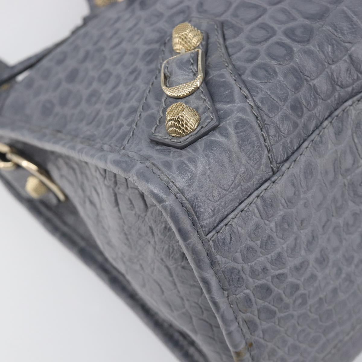 BALENCIAGA The Giant City Bag Embossed leather 2way Gray 281770 Auth yk20733SAM