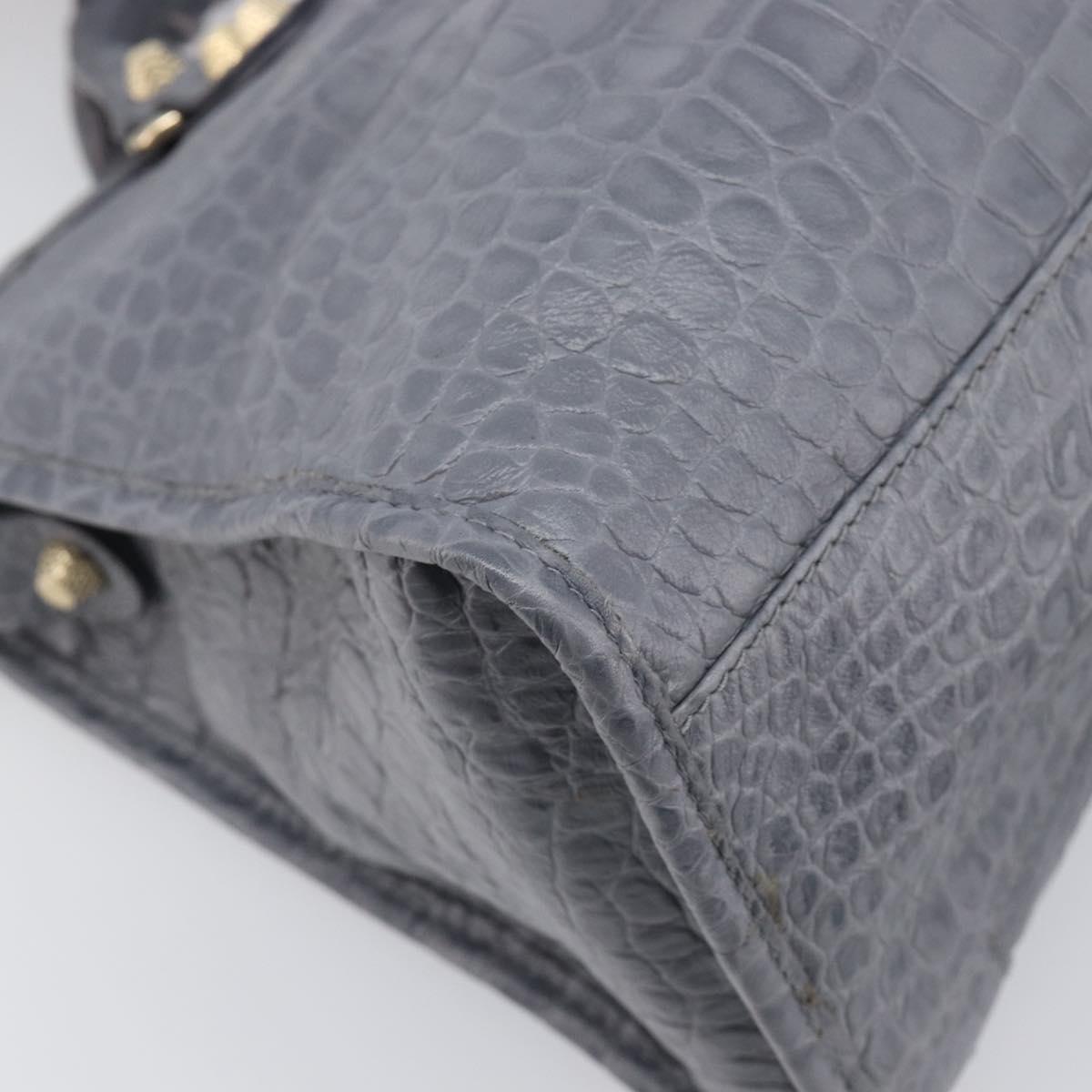 BALENCIAGA The Giant City Bag Embossed leather 2way Gray 281770 Auth yk20733SAM