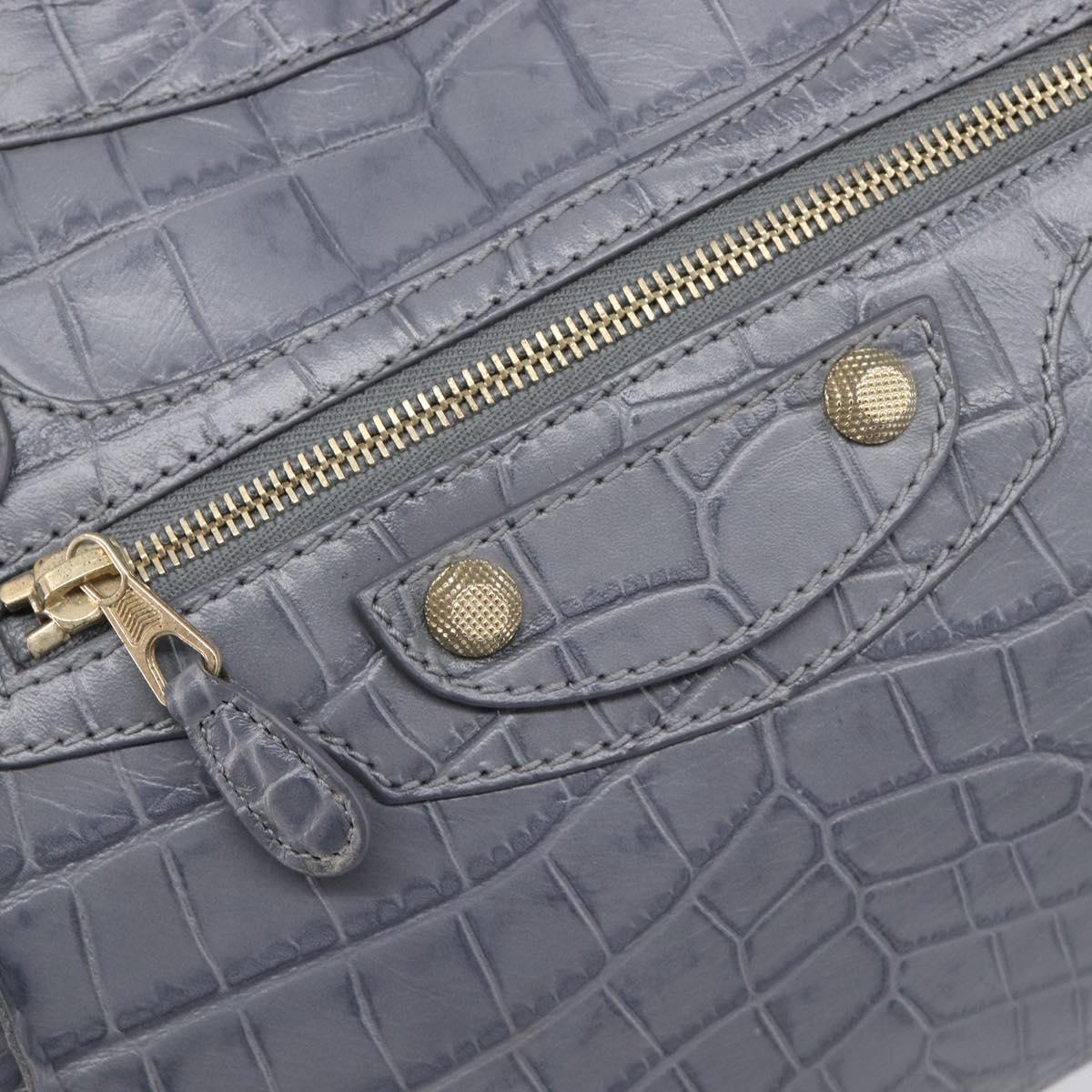 BALENCIAGA The Giant City Bag Embossed leather 2way Gray 281770 Auth yk20733SAM