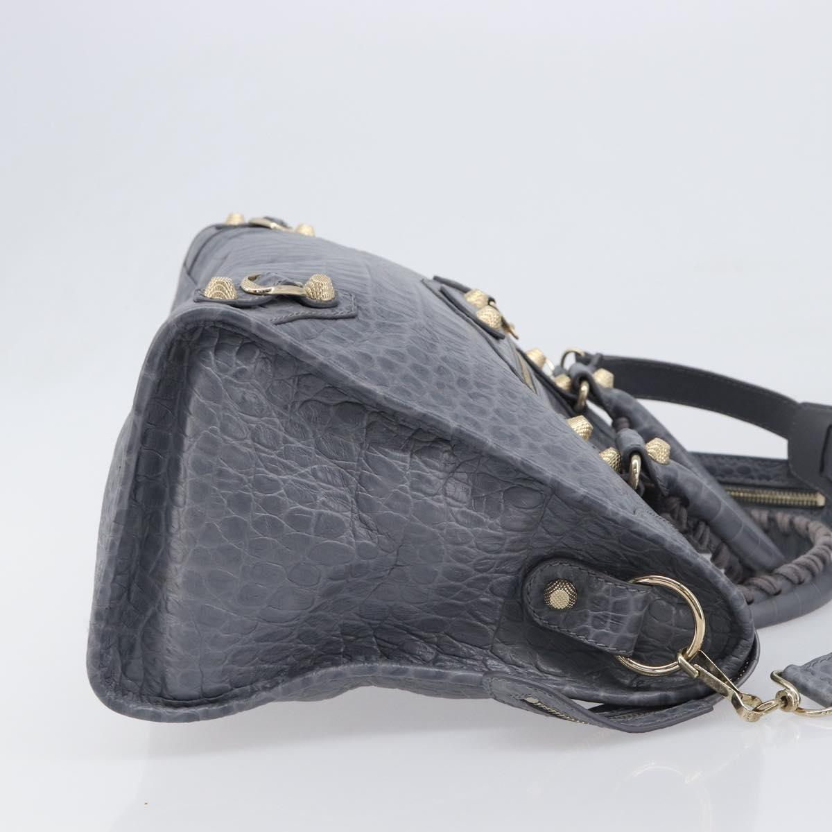 BALENCIAGA The Giant City Bag Embossed leather 2way Gray 281770 Auth yk20733SAM