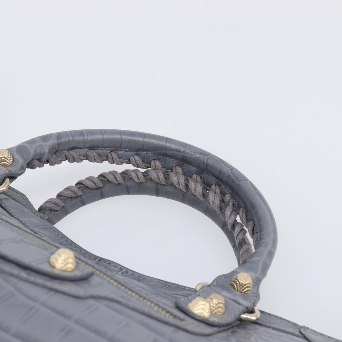 BALENCIAGA The Giant City Bag Embossed leather 2way Gray 281770 Auth yk20733SAM