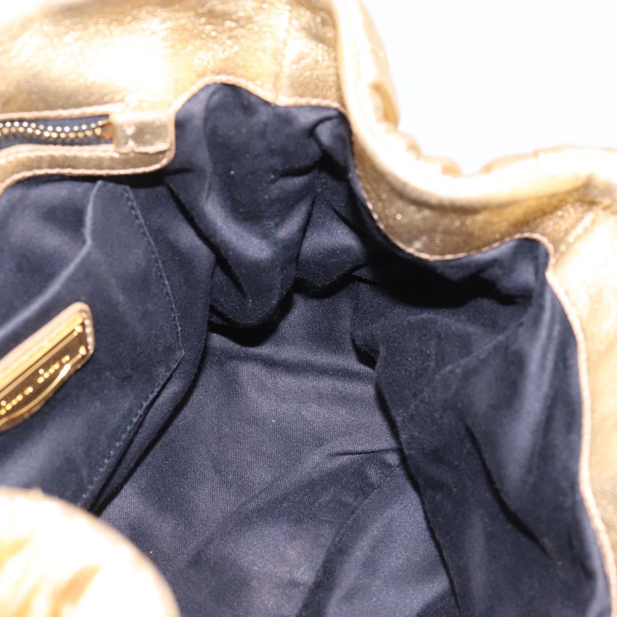 Miu Miu Matelasse Hand Bag Leather 2way Gold Auth yk20737SAM