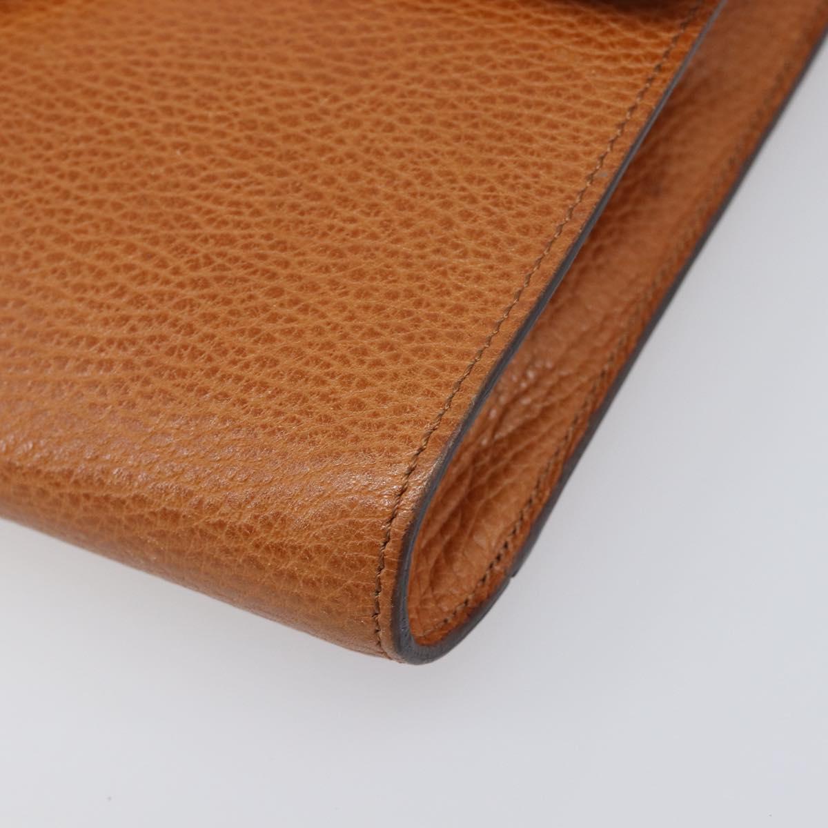 CELINE Clutch Bag Leather Brown Gold Auth yk20741A