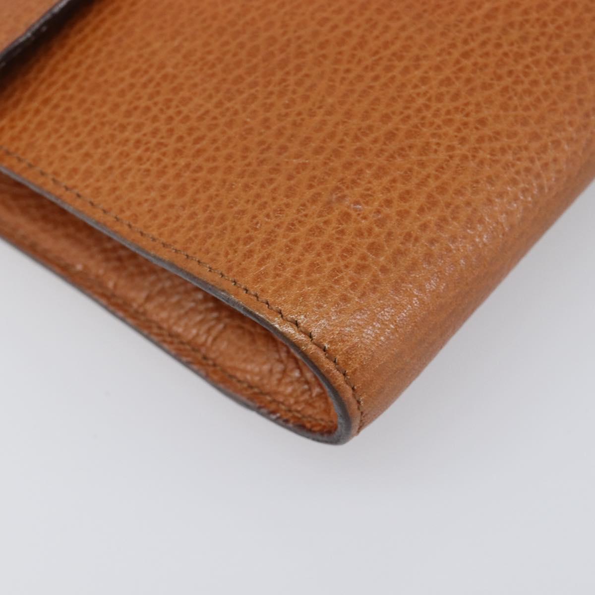CELINE Clutch Bag Leather Brown Gold Auth yk20741A