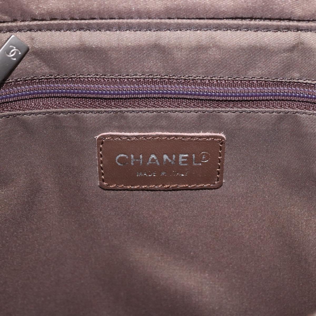 CHANEL New Travel Line Backpack Canvas Brown Silver CC Auth yk20744A