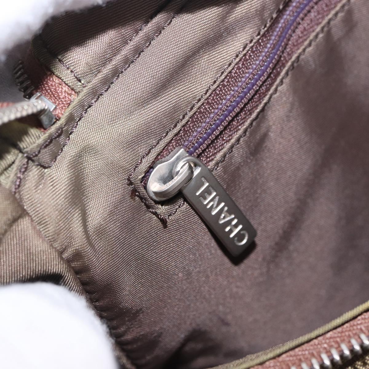 CHANEL New Travel Line Backpack Canvas Brown Silver CC Auth yk20744A