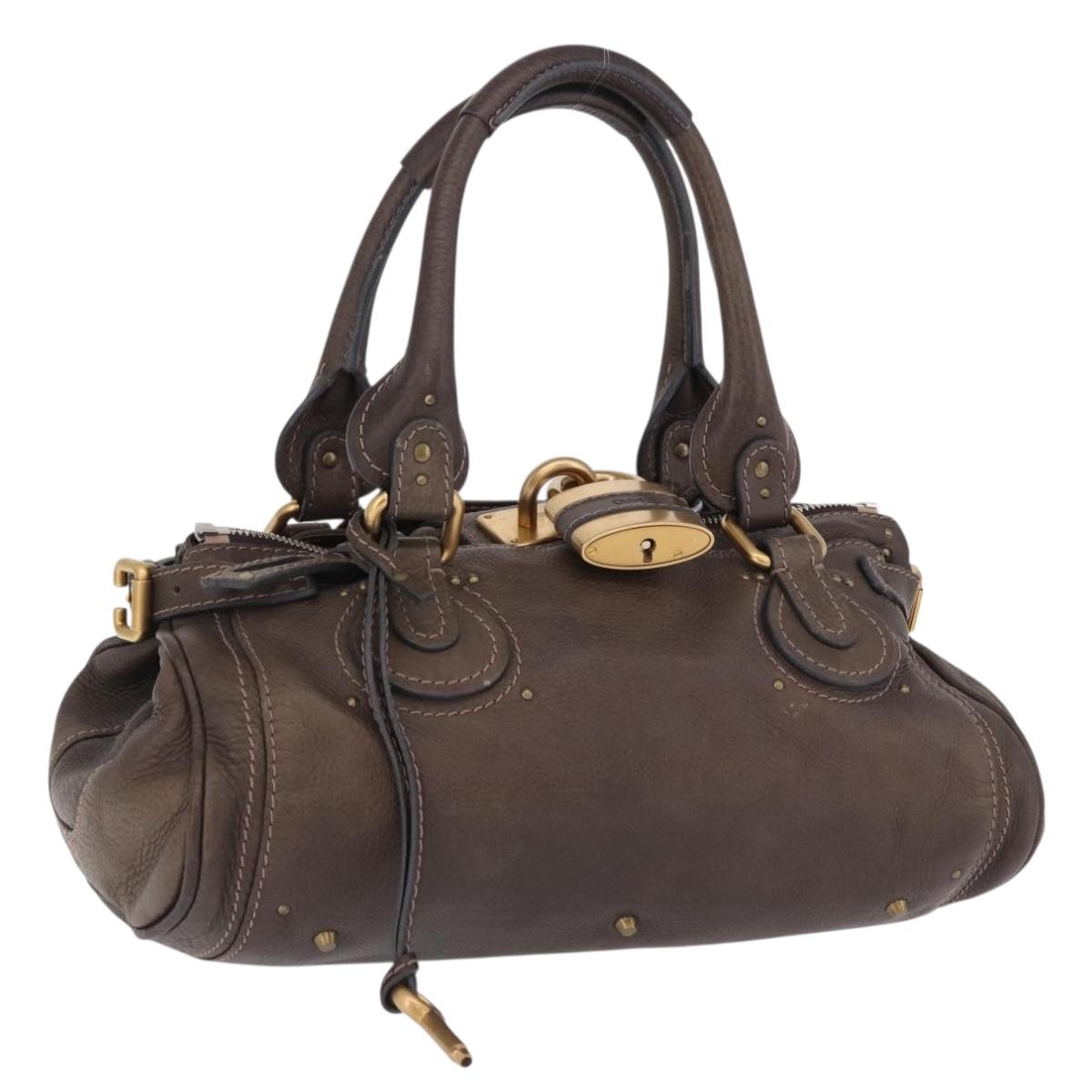 Chloe Paddington Hand Bag Leather Brown Gold Silver Auth yk20745SAM
