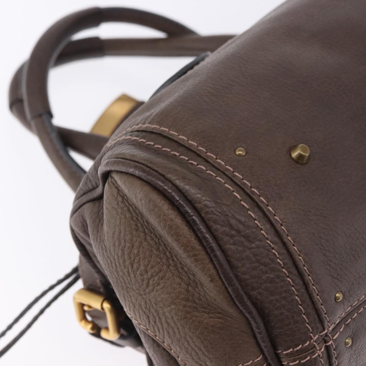Chloe Paddington Hand Bag Leather Brown Gold Silver Auth yk20745SAM