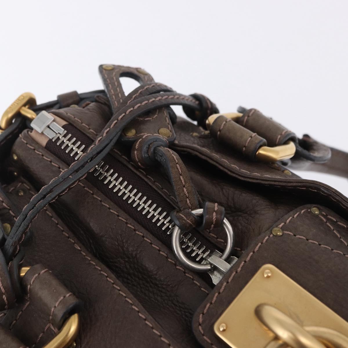 Chloe Paddington Hand Bag Leather Brown Gold Silver Auth yk20745SAM
