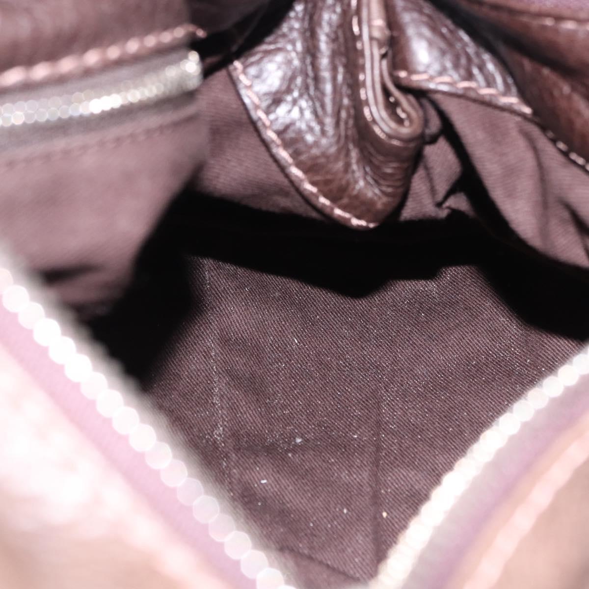 Chloe Paddington Hand Bag Leather Brown Gold Silver Auth yk20745SAM