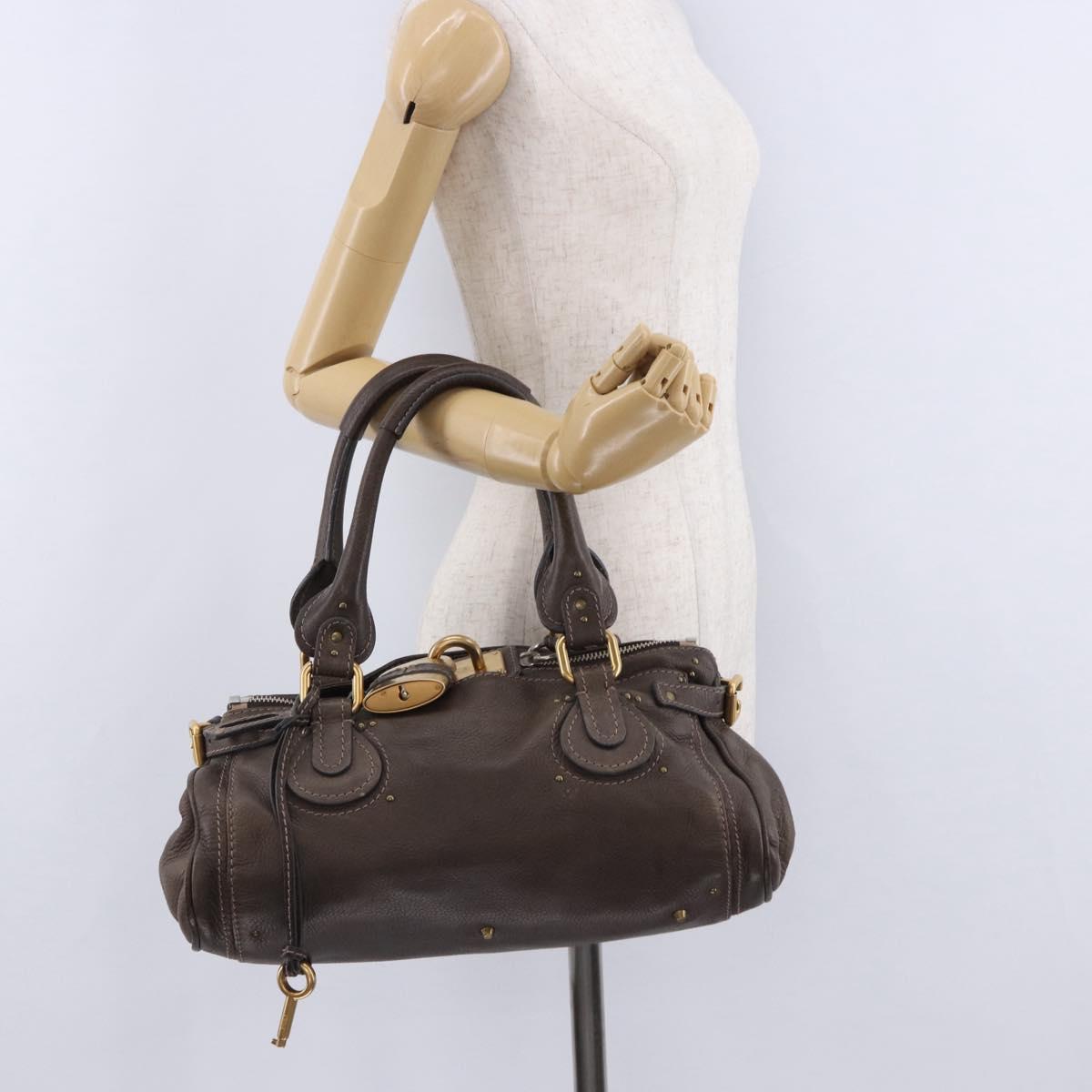 Chloe Paddington Hand Bag Leather Brown Gold Silver Auth yk20745SAM