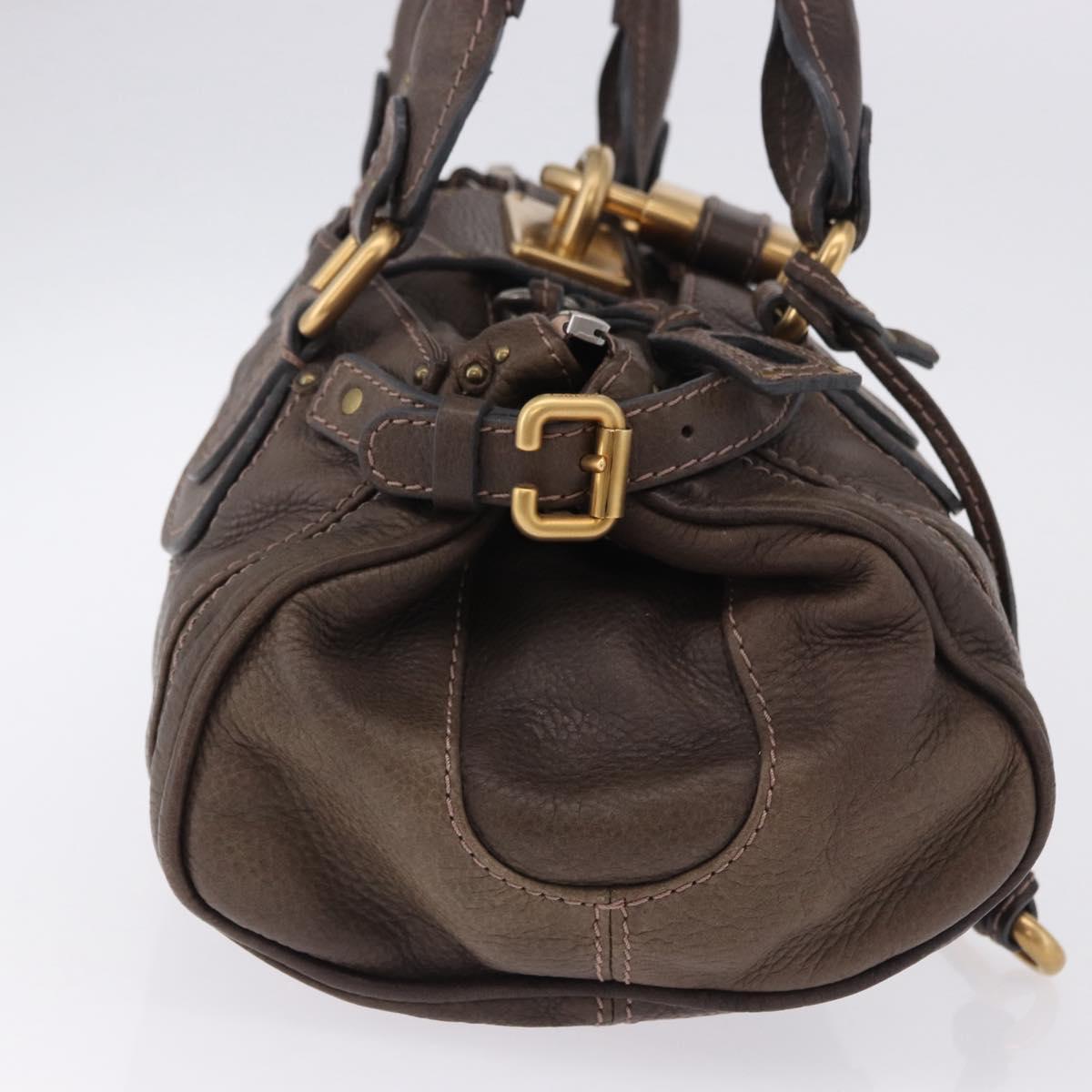 Chloe Paddington Hand Bag Leather Brown Gold Silver Auth yk20745SAM