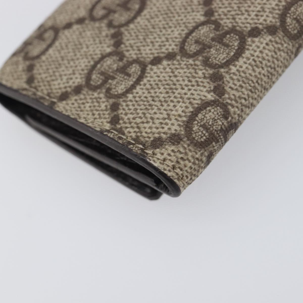 GUCCI GG Supreme Key Case PVC Beige 124611 Auth yk20748A