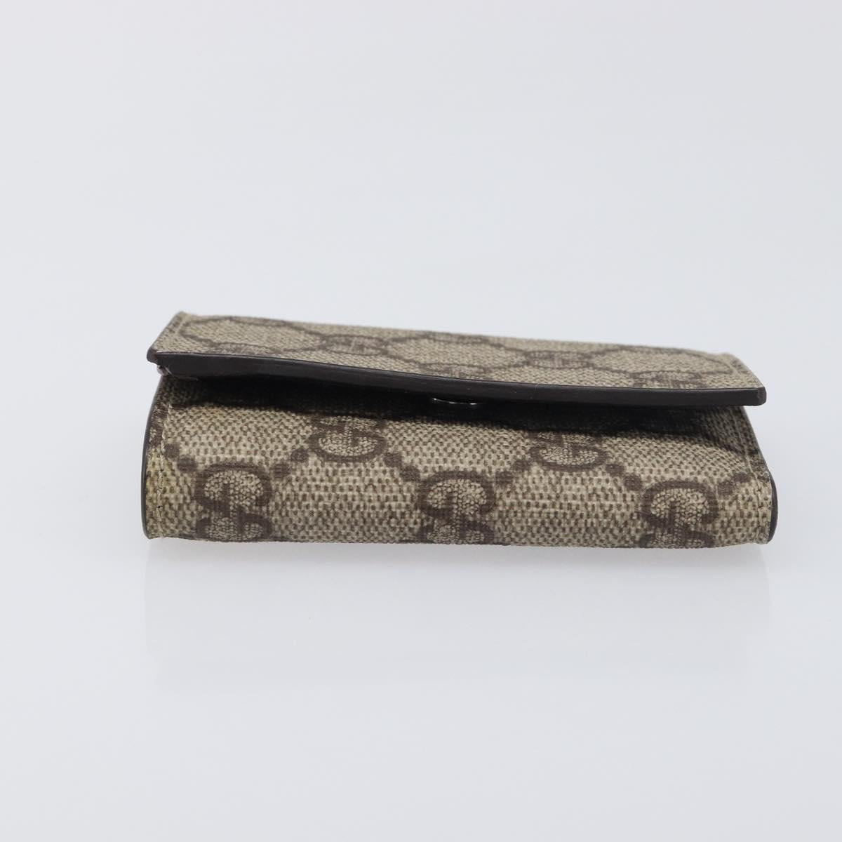 GUCCI GG Supreme Key Case PVC Beige 124611 Auth yk20748A