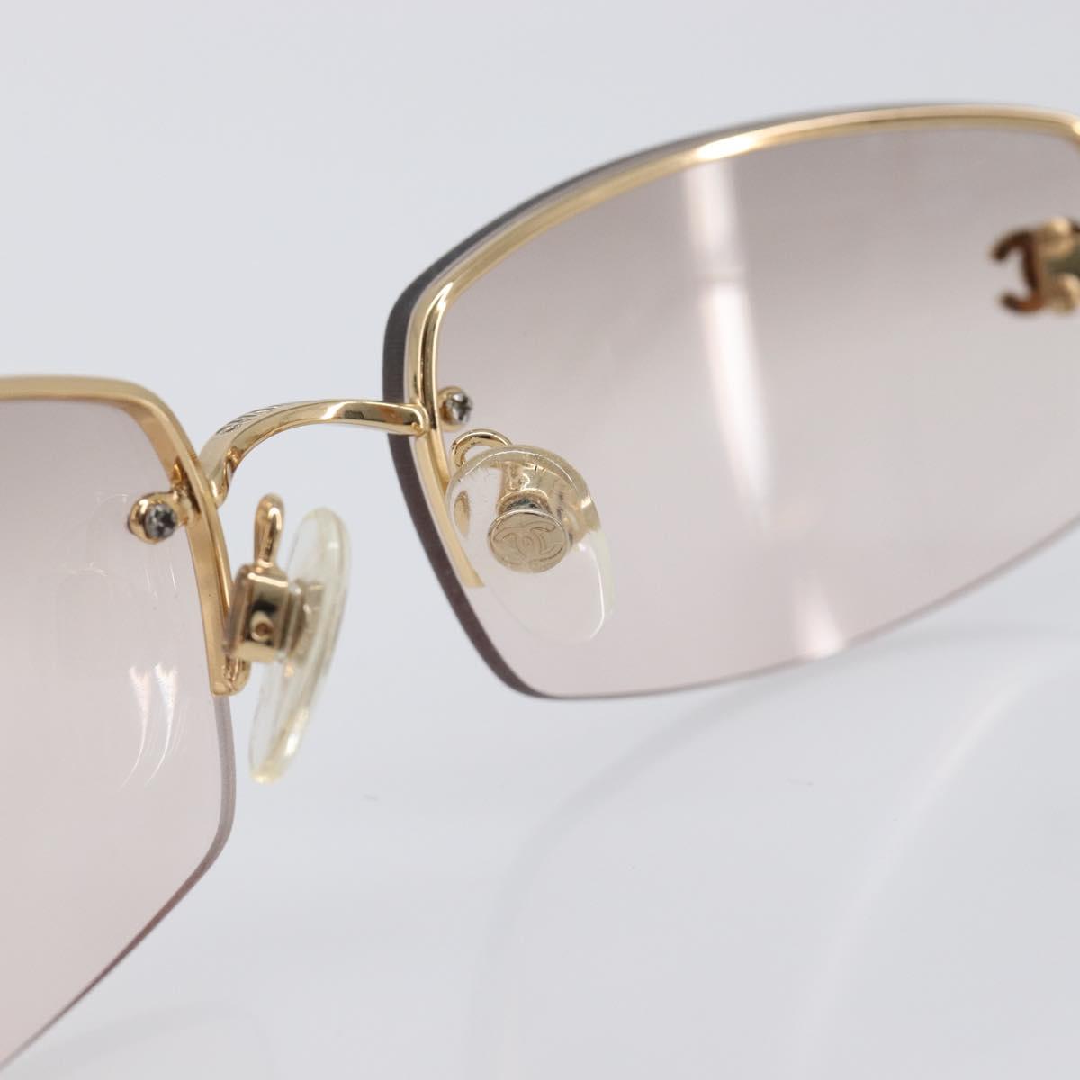 CHANEL Sunglasses metal Gold CC Auth yk20749M