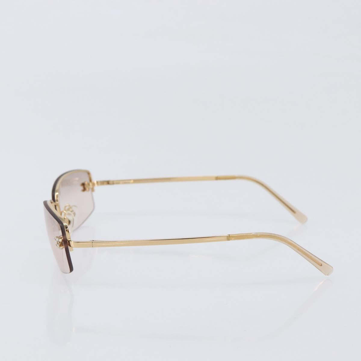 CHANEL Sunglasses metal Gold CC Auth yk20749M