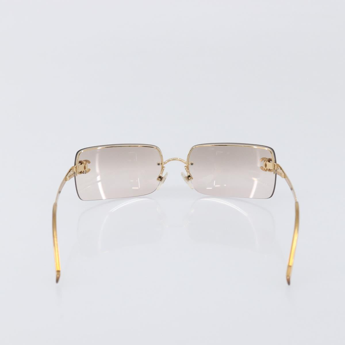 CHANEL Sunglasses metal Gold CC Auth yk20750M