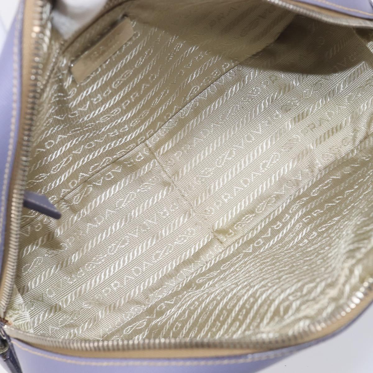 PRADA Hand Bag Saffiano leather Purple Silver Auth yk20752A
