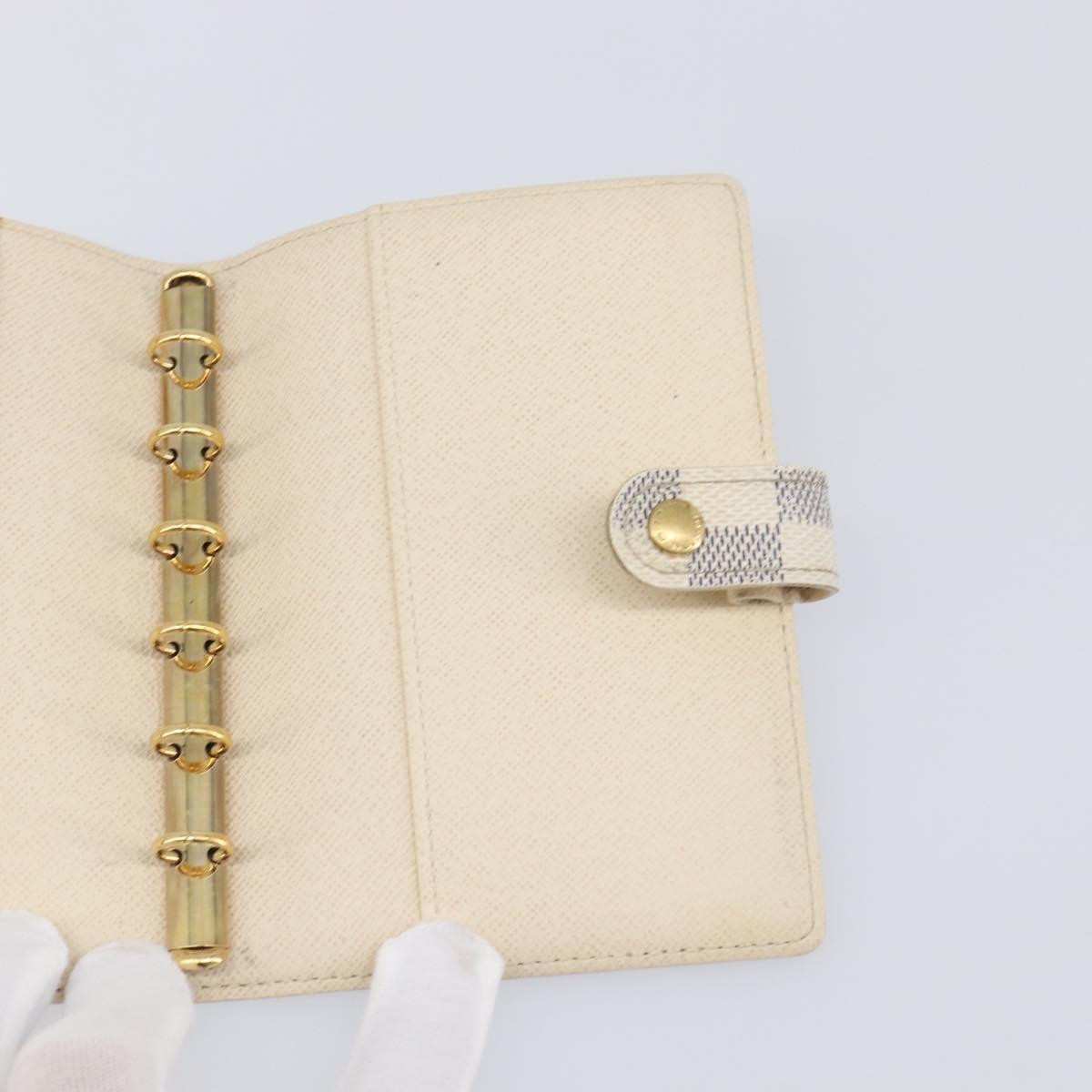 LOUIS VUITTON Damier Azur Agenda PM Day Planner Cover R20706 LV Auth yk20758A
