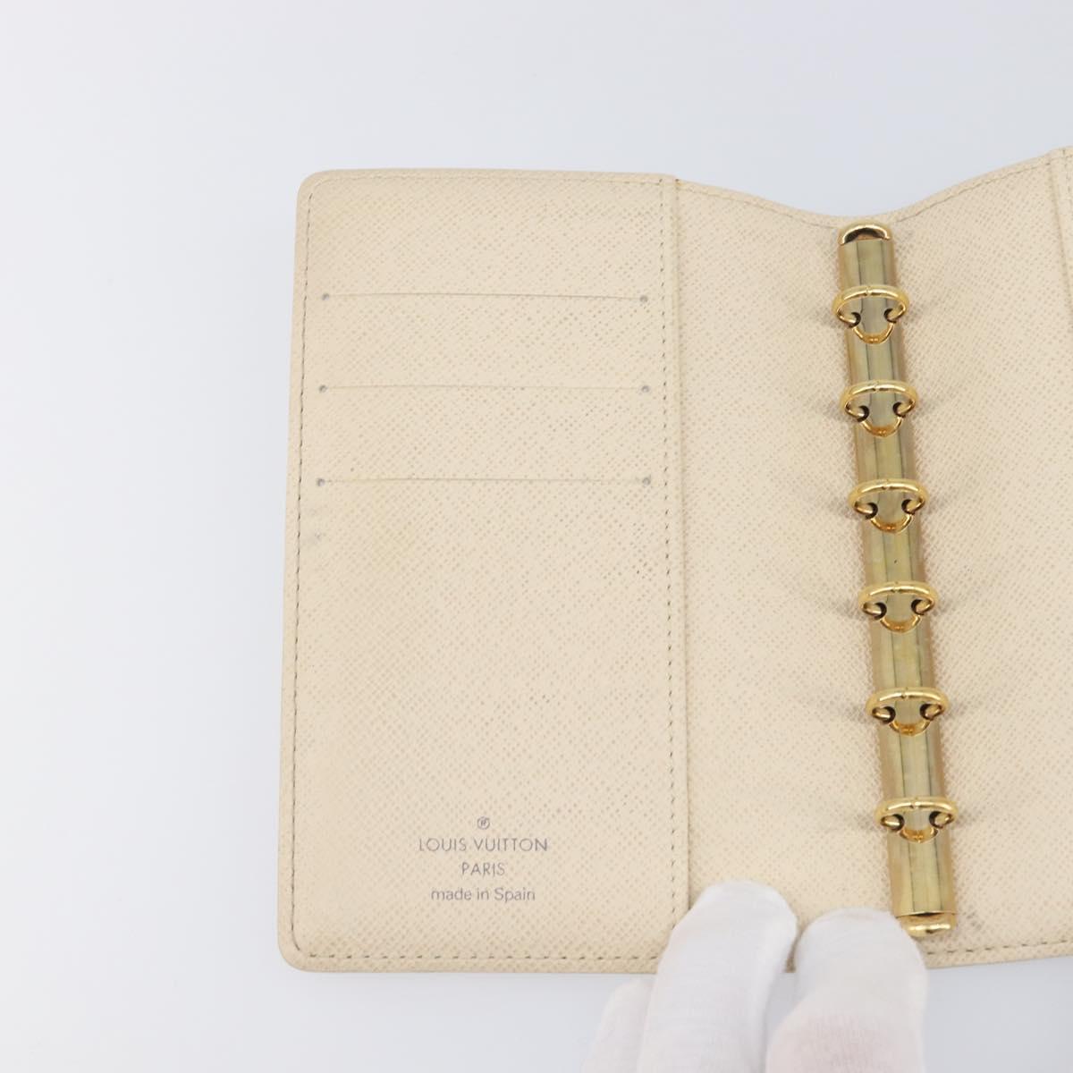 LOUIS VUITTON Damier Azur Agenda PM Day Planner Cover R20706 LV Auth yk20758A