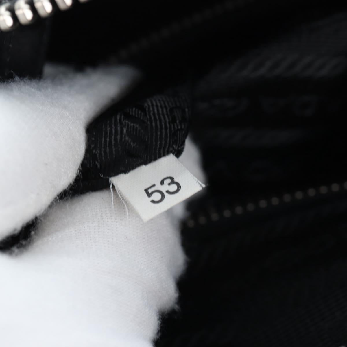 PRADA Hand Bag Embossed Leather Black Silver Auth yk20763SAM
