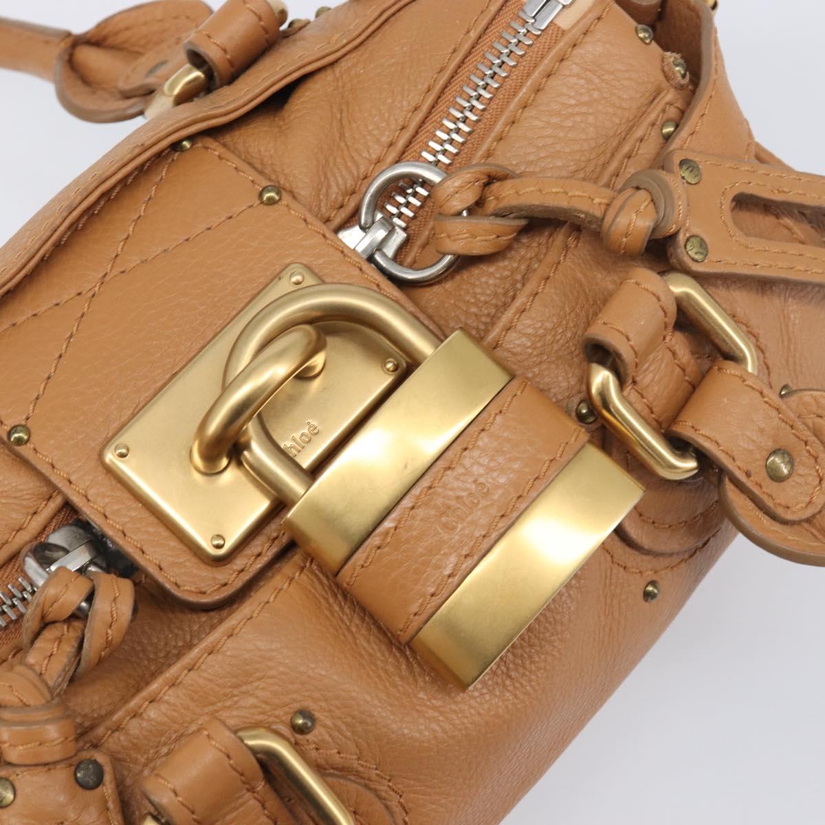 Chloe Mini Paddington Hand Bag Leather Brown Silver gold Auth yk20764V