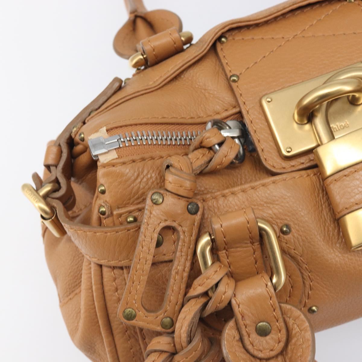 Chloe Mini Paddington Hand Bag Leather Brown Silver gold Auth yk20764V
