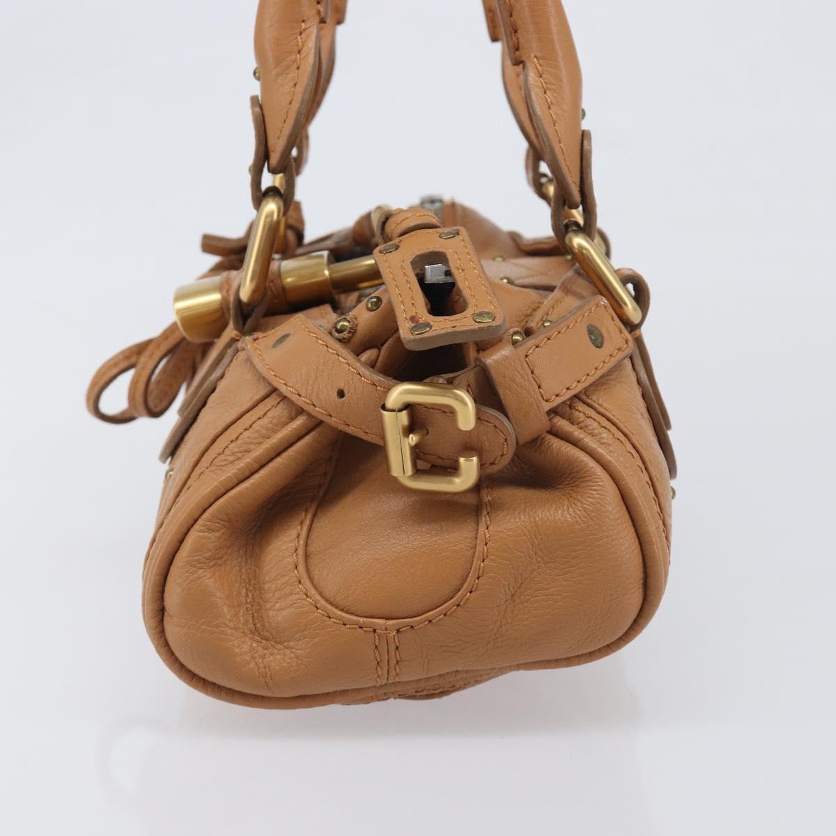 Chloe Mini Paddington Hand Bag Leather Brown Silver gold Auth yk20764V