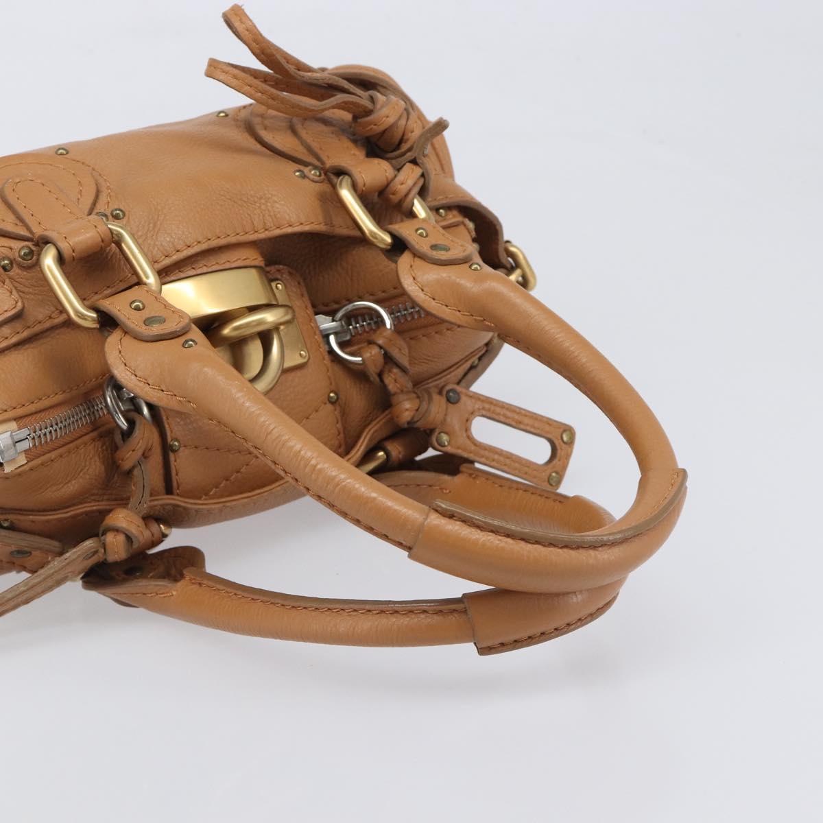 Chloe Mini Paddington Hand Bag Leather Brown Silver gold Auth yk20764V