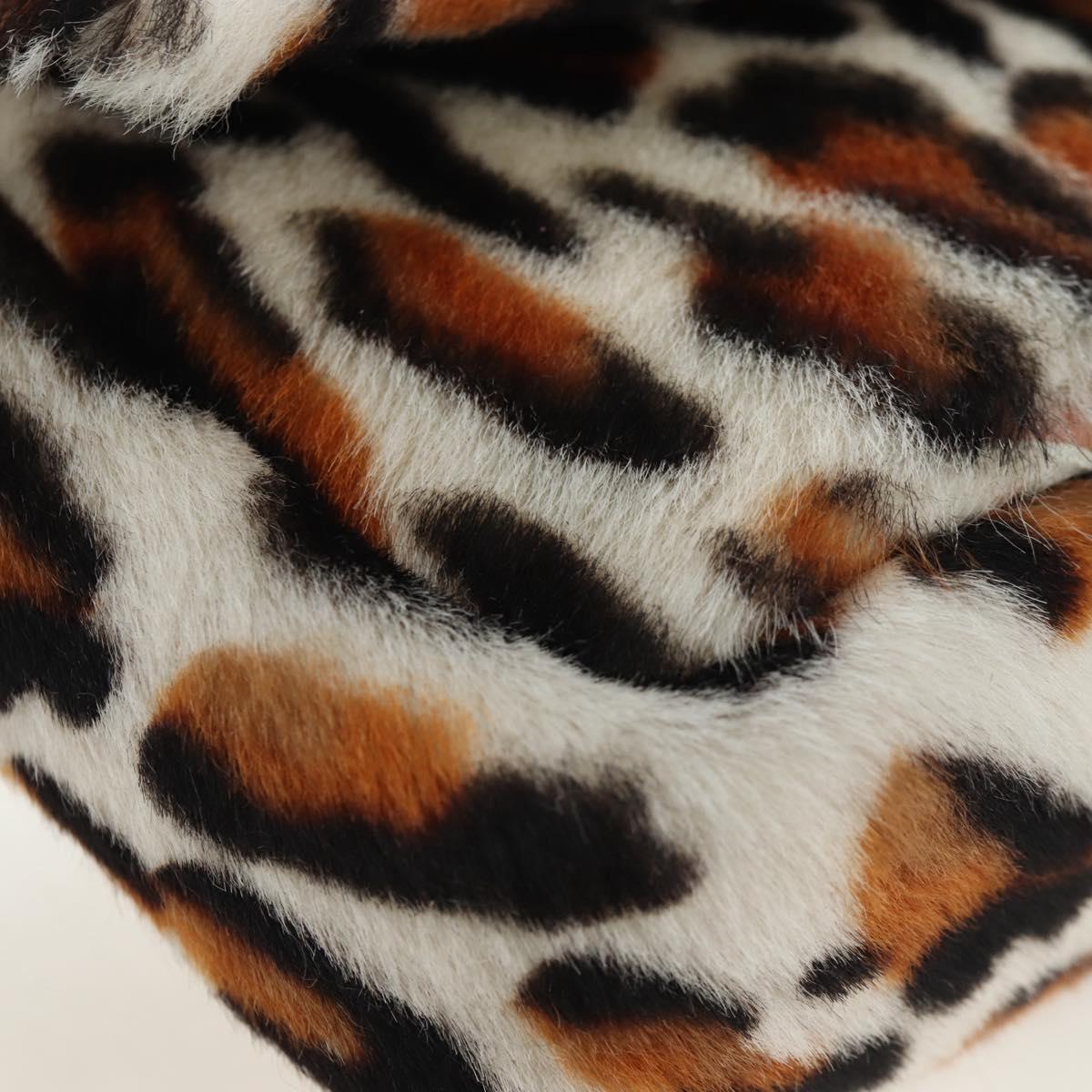FENDI Leopard Pattern Mamma Baguette Bag Harako Leather 2way Auth yk20769SM