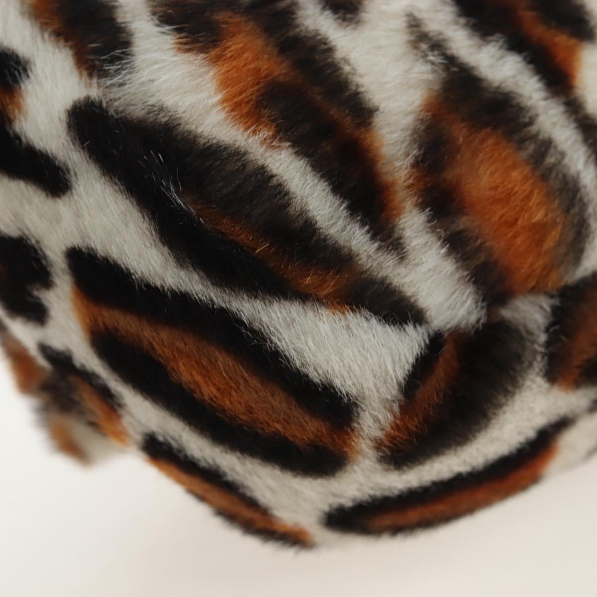 FENDI Leopard Pattern Mamma Baguette Bag Harako Leather 2way Auth yk20769SM