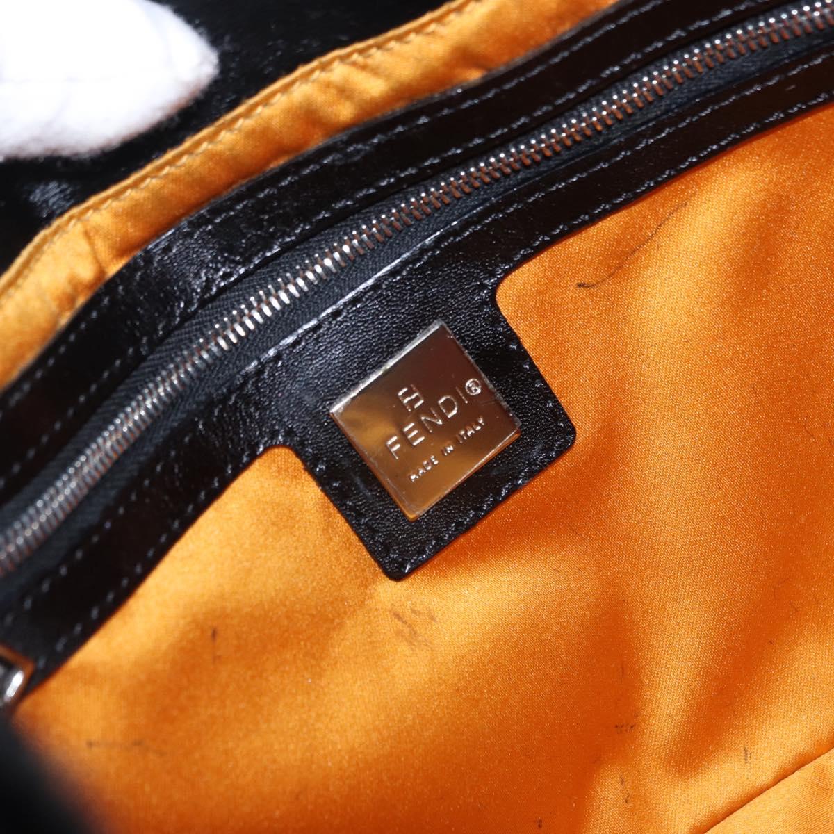 FENDI Mamma Baguette Hand Bag Harako leather Black Silver Auth yk20770A
