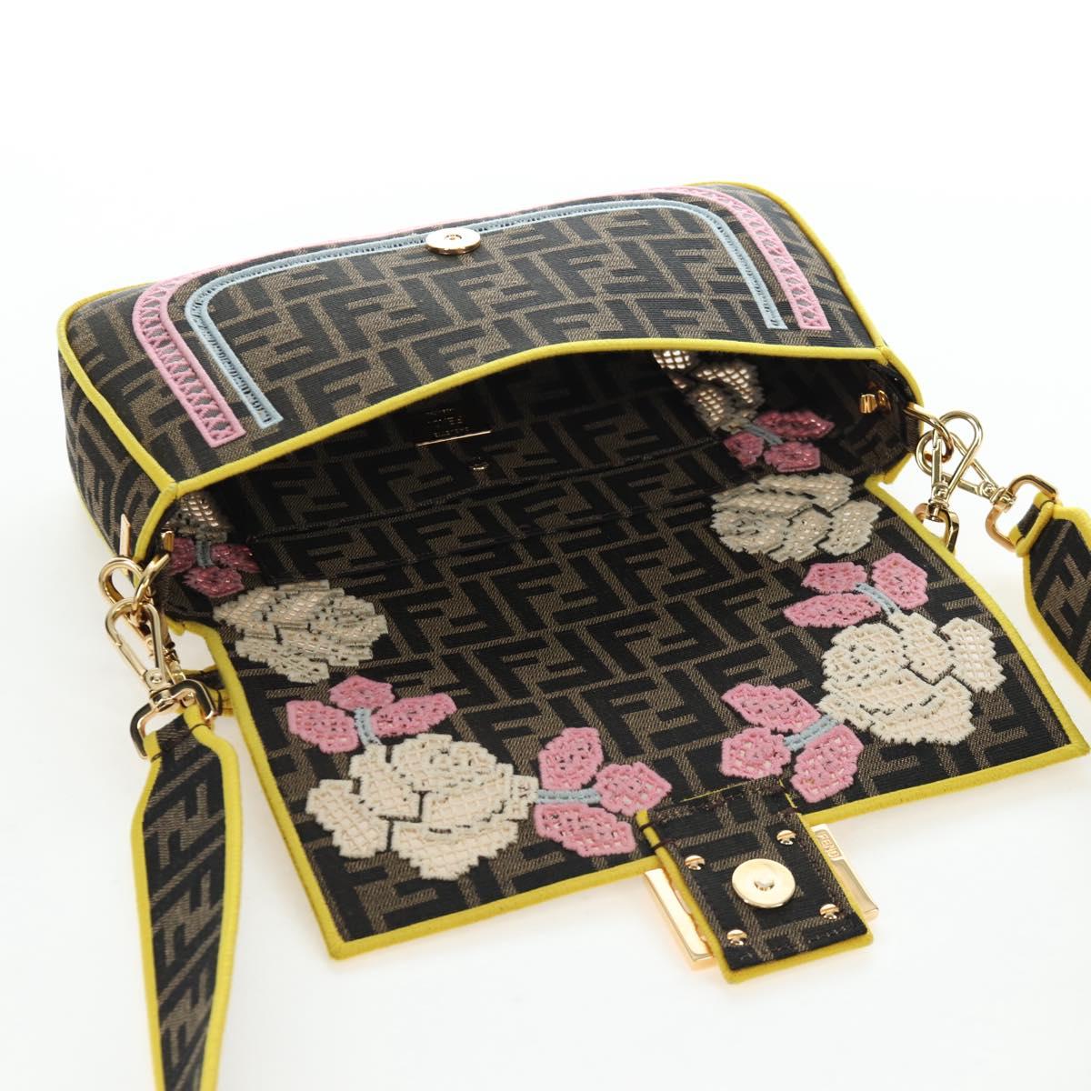 FENDI Zucca Canvas Mamma Baguette Embroidered Multicolor 8BR600 Auth yk20772SAM