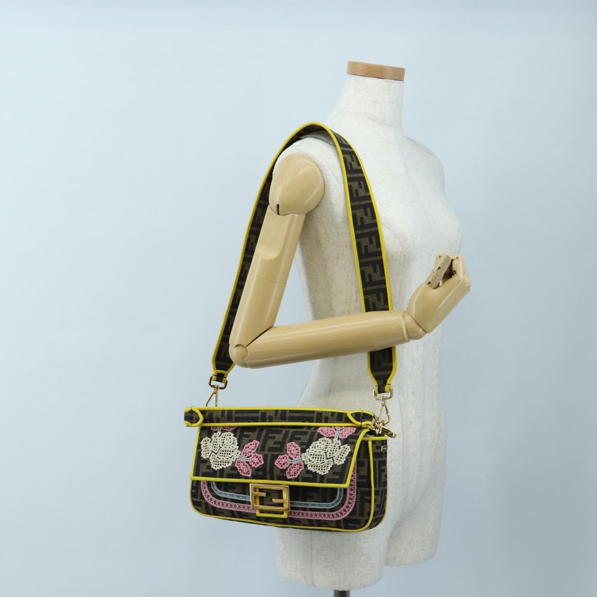 FENDI Zucca Canvas Mamma Baguette Embroidered Multicolor 8BR600 Auth yk20772SAM