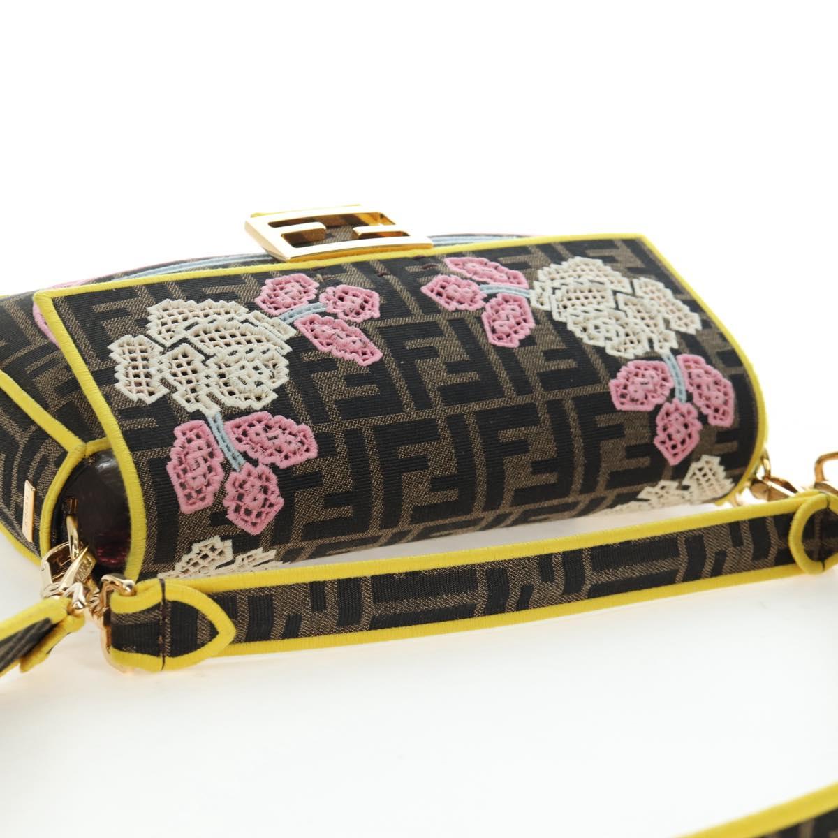 FENDI Zucca Canvas Mamma Baguette Embroidered Multicolor 8BR600 Auth yk20772SAM