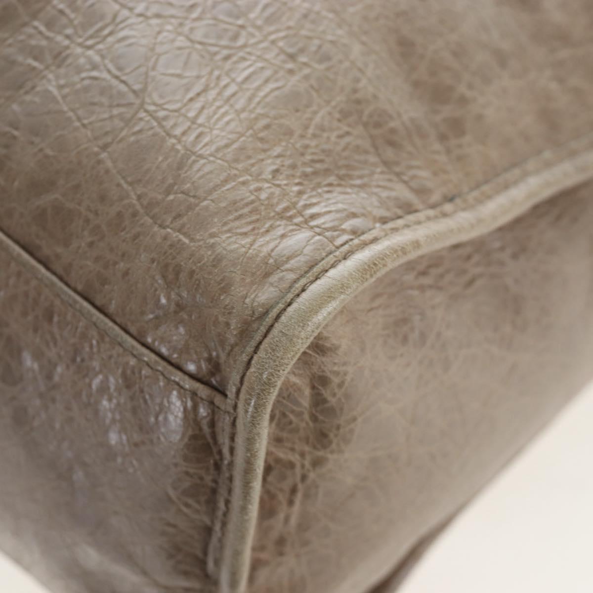 BALENCIAGA The City Hand Bag Leather Beige 115748 Auth yk20774M