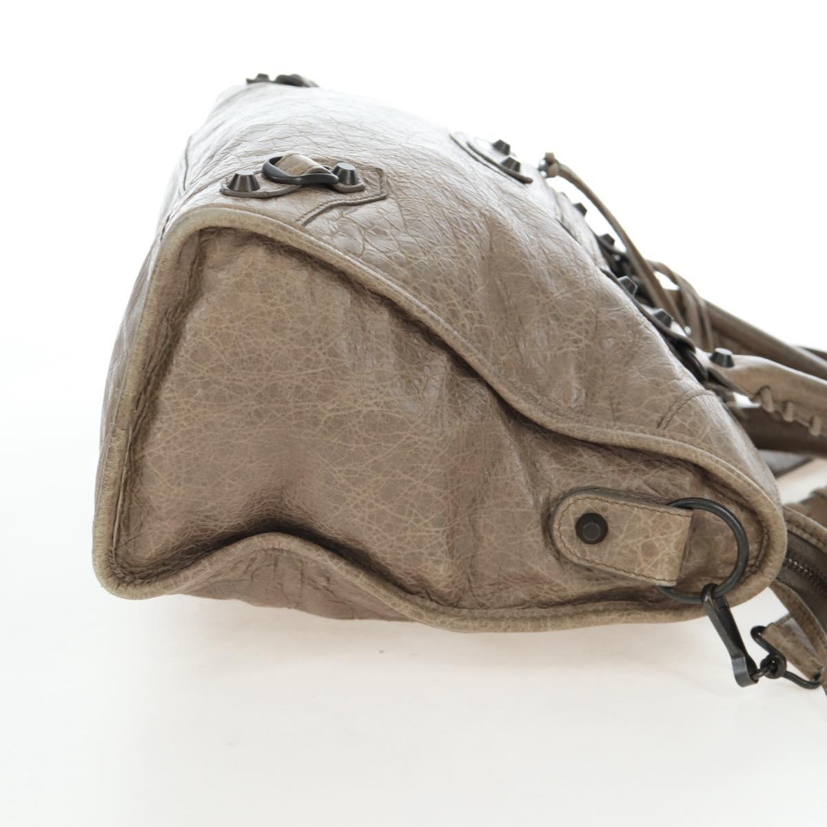 BALENCIAGA The City Hand Bag Leather Beige 115748 Auth yk20774M