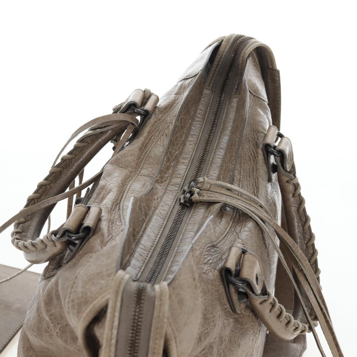 BALENCIAGA The City Hand Bag Leather Beige 115748 Auth yk20774M